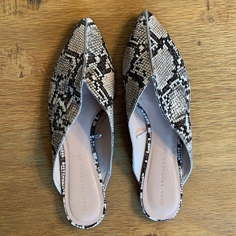 Zara snake print flats